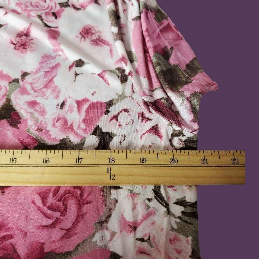 Nice Pink Floral Womens Short-Sleeve Top Size 3 - Picture 5 of 9